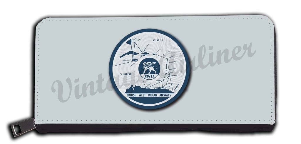 BWIA British West Indian Airways Vintage Bag Sticker Wallet