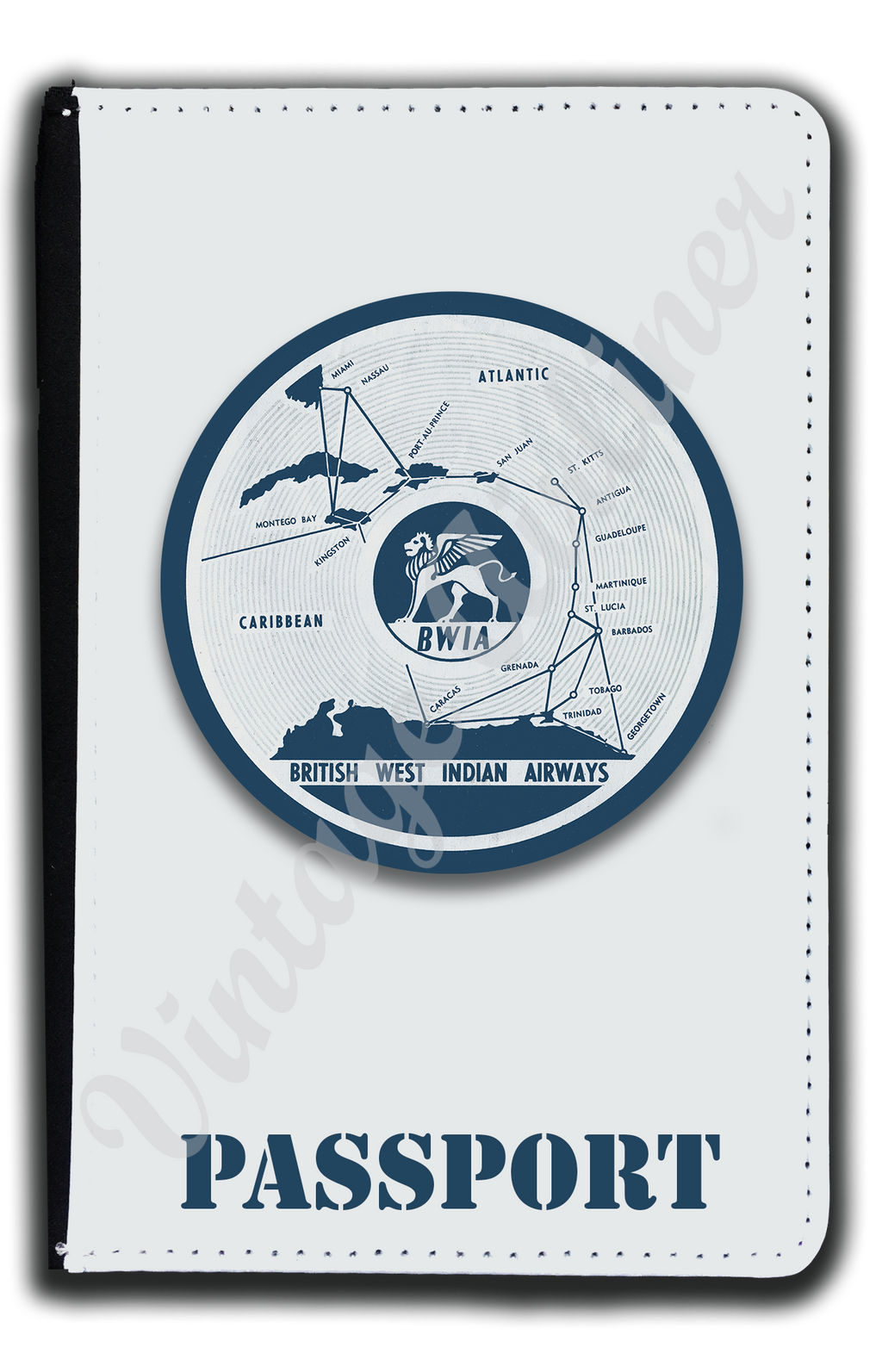 British West Indies Airways BWIA Vintage Bag Sticker Passport Case