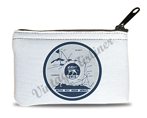 British West Indies Airlines (BWIA) Vintage Bag Sticker Rectangular Coin Purse