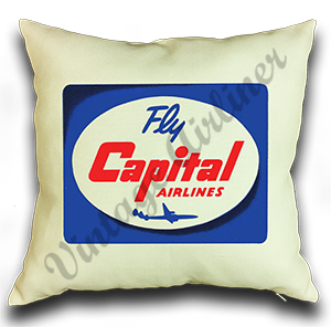 Capital Airlines Bag Sticker Linen Pillow Case Cover