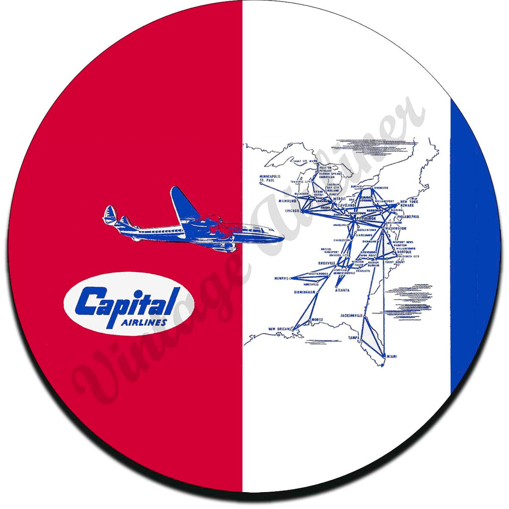 Capital Airlines Vintage Sandstone Coaster