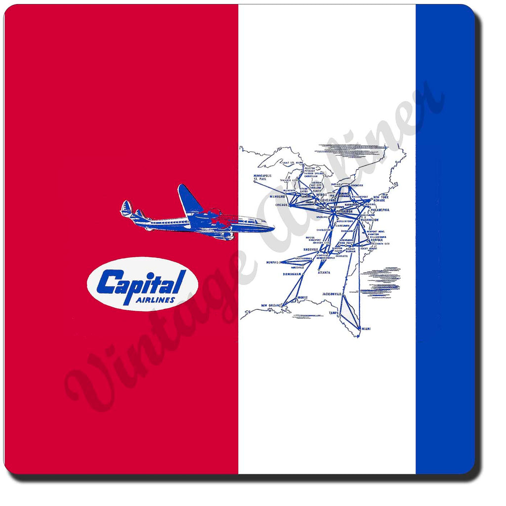 Capital Airlines Vintage Sandstone Coaster