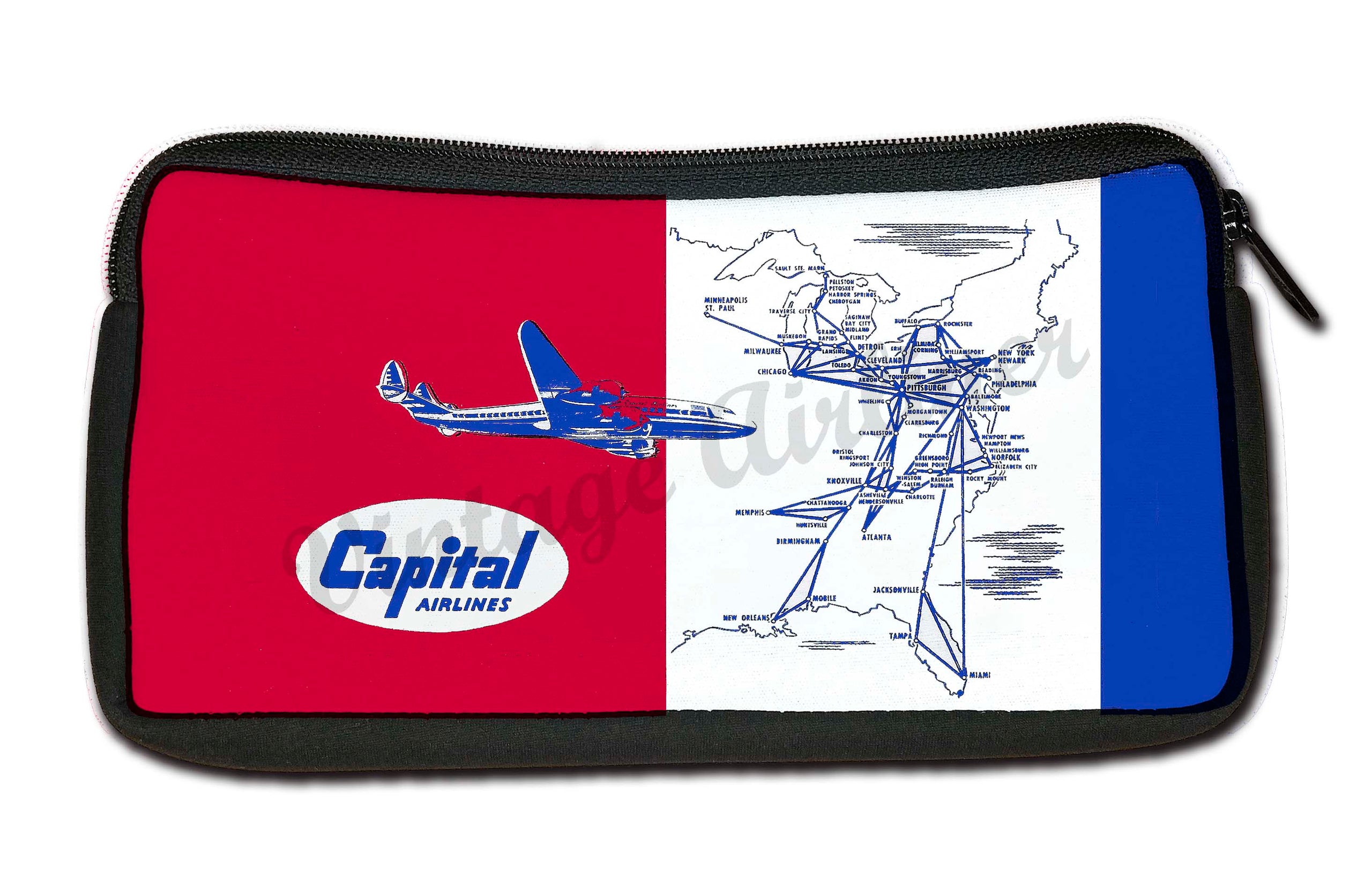 Capital Airlines Vintage Travel Pouch