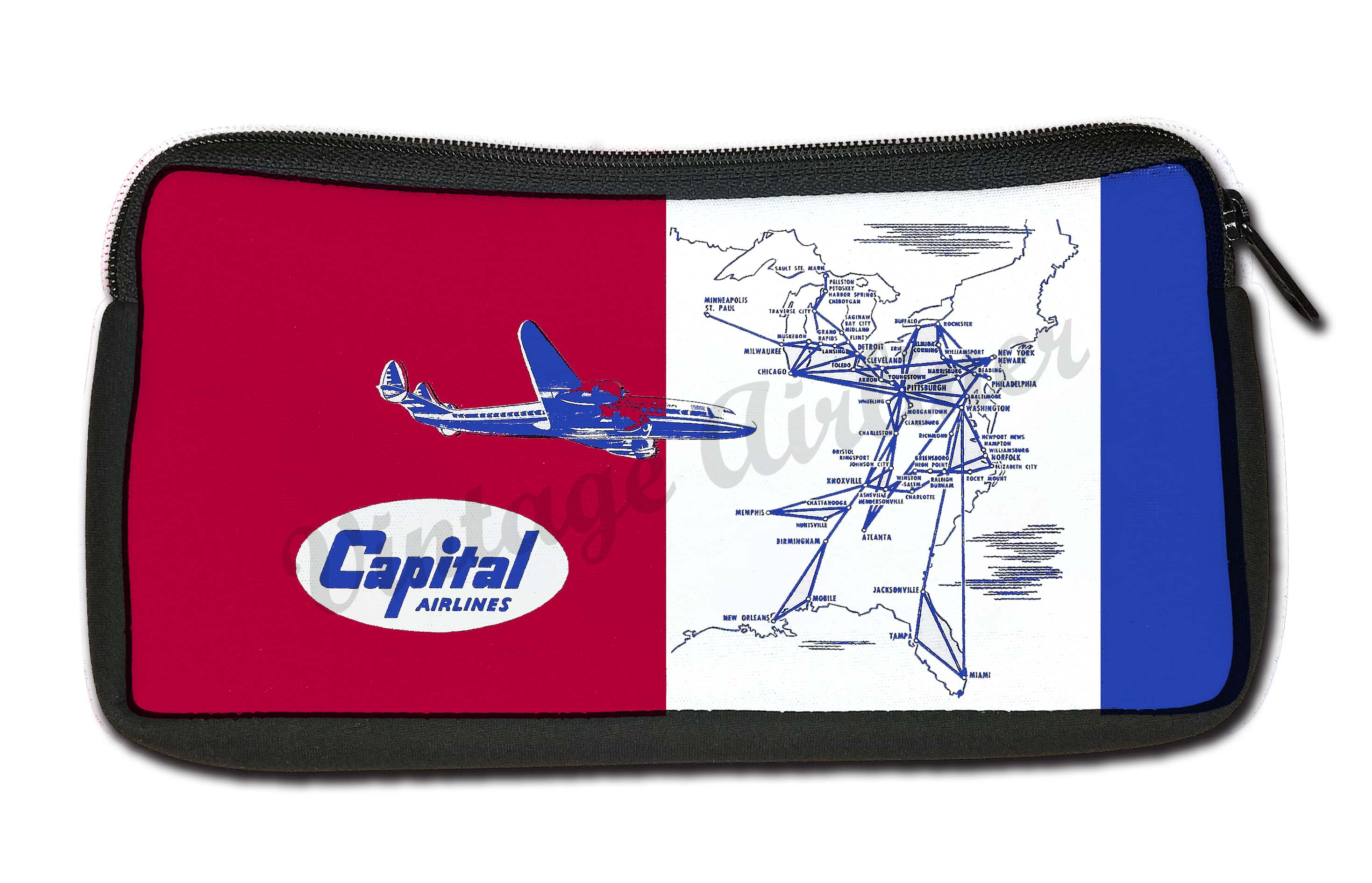 Capital Airlines Vintage Travel Pouch