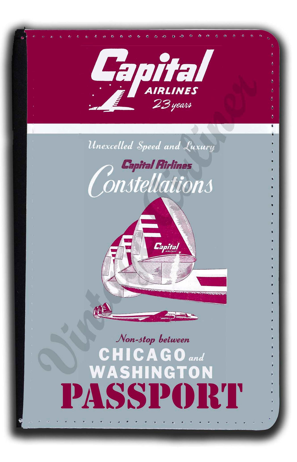 Capital Airlines Vintage Passport Case