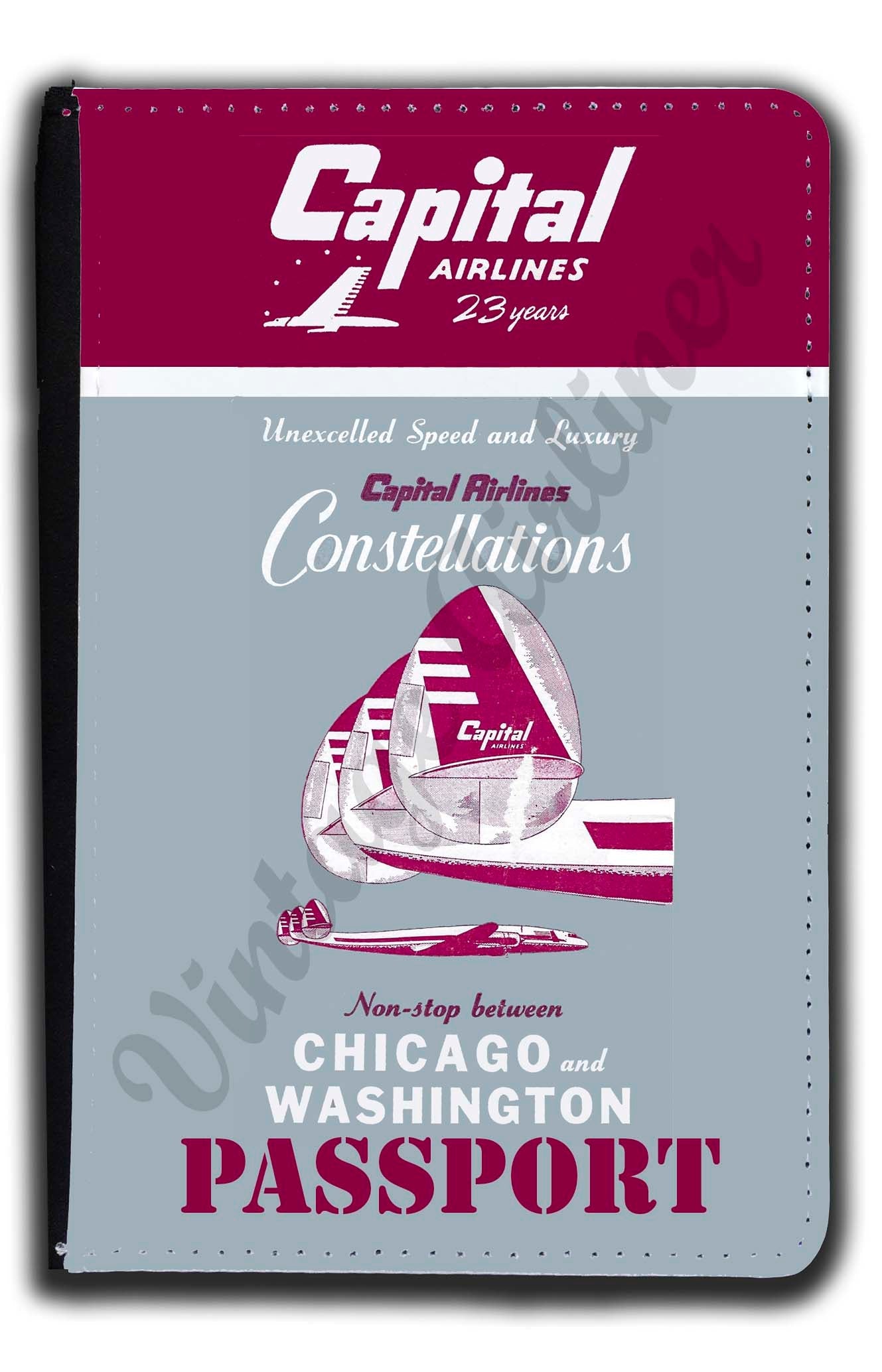 Capital Airlines Vintage Passport Case