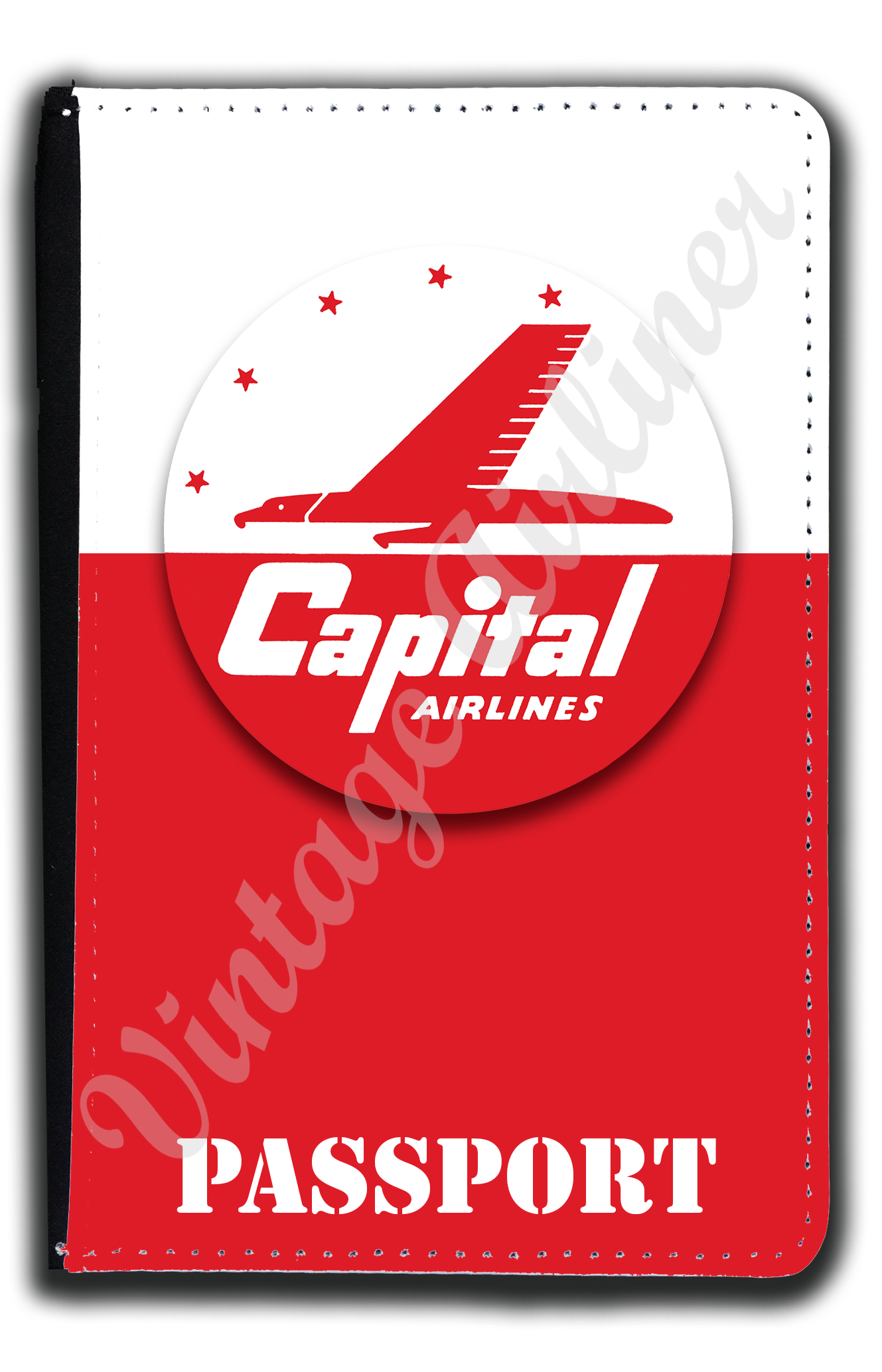 Capital Airlines Red Logo Passport Case