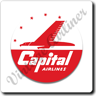 Capital Airlines Logo Square Sandstone Coaster