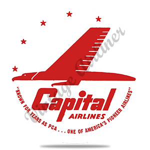 Capital Airlines Logo Round Sandstone Coaster