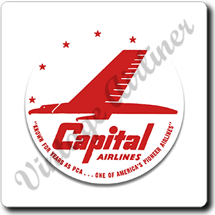 Capital Airlines Logo Square Sandstone Coaster