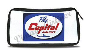 Capital Airlines 1950's Vintage Bag Sticker Travel Pouch