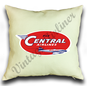 Central Airlines Vintage Bag Sticker Linen Pillow Case Cover