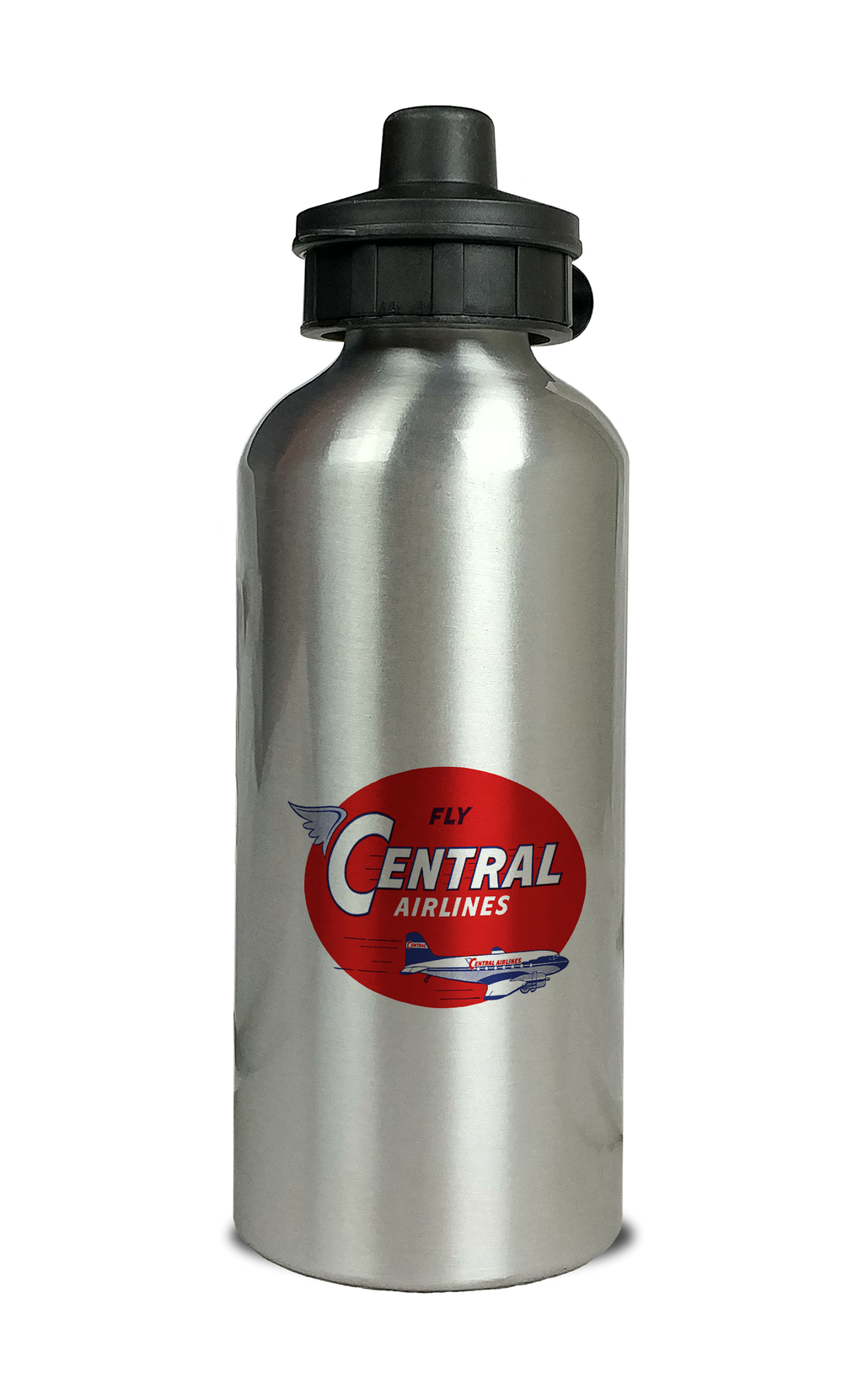 Central Airlines 1950's Vintage Aluminum Water Bottle