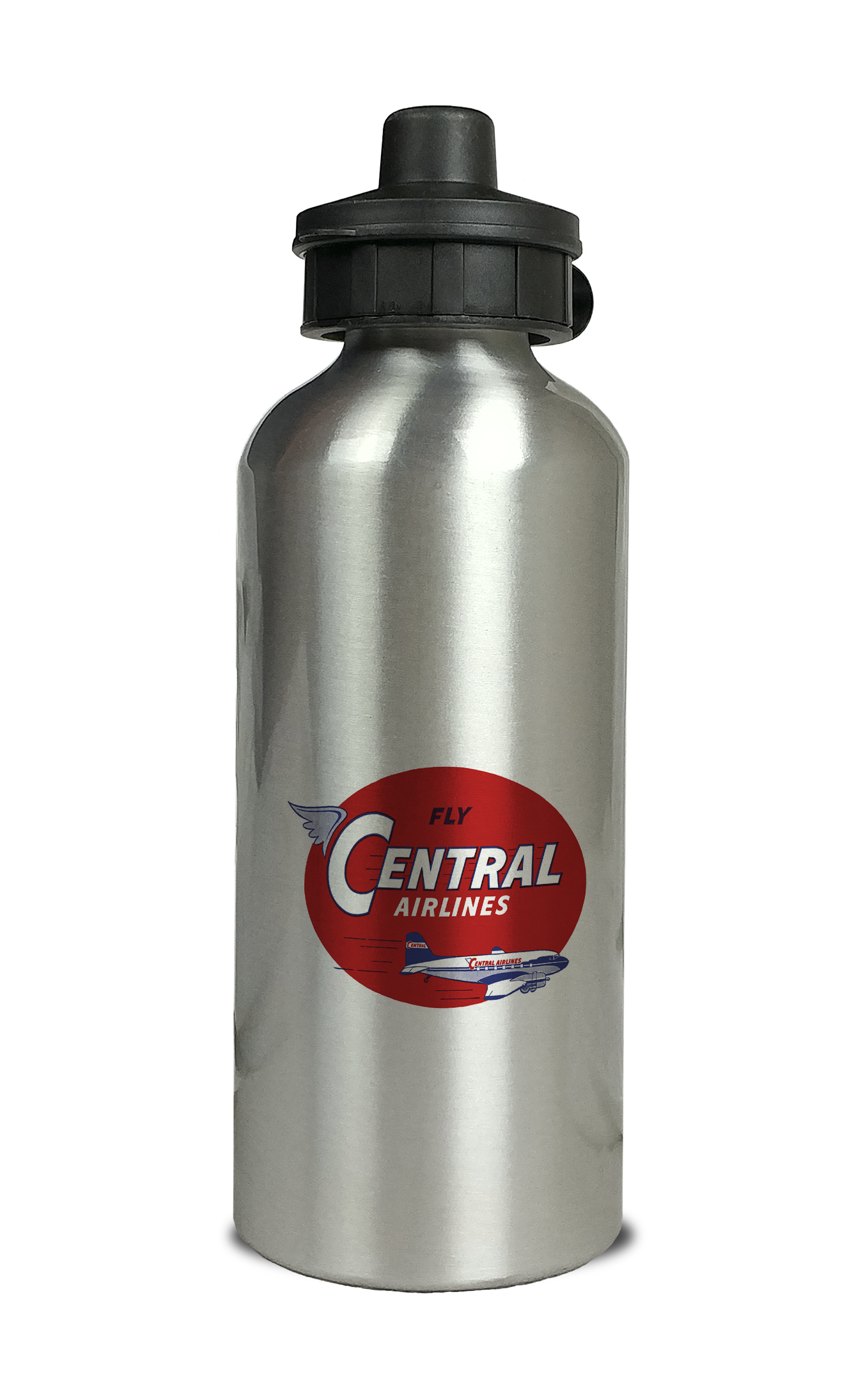 Central Airlines 1950's Vintage Aluminum Water Bottle