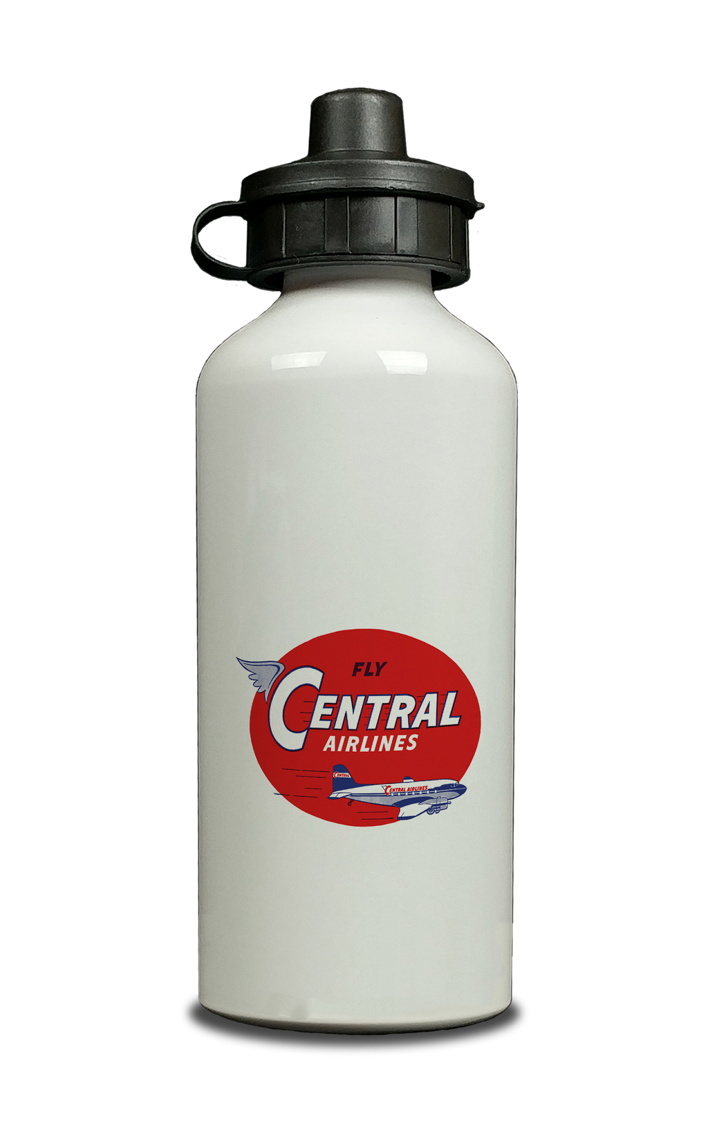 Central Airlines 1950's Vintage Aluminum Water Bottle