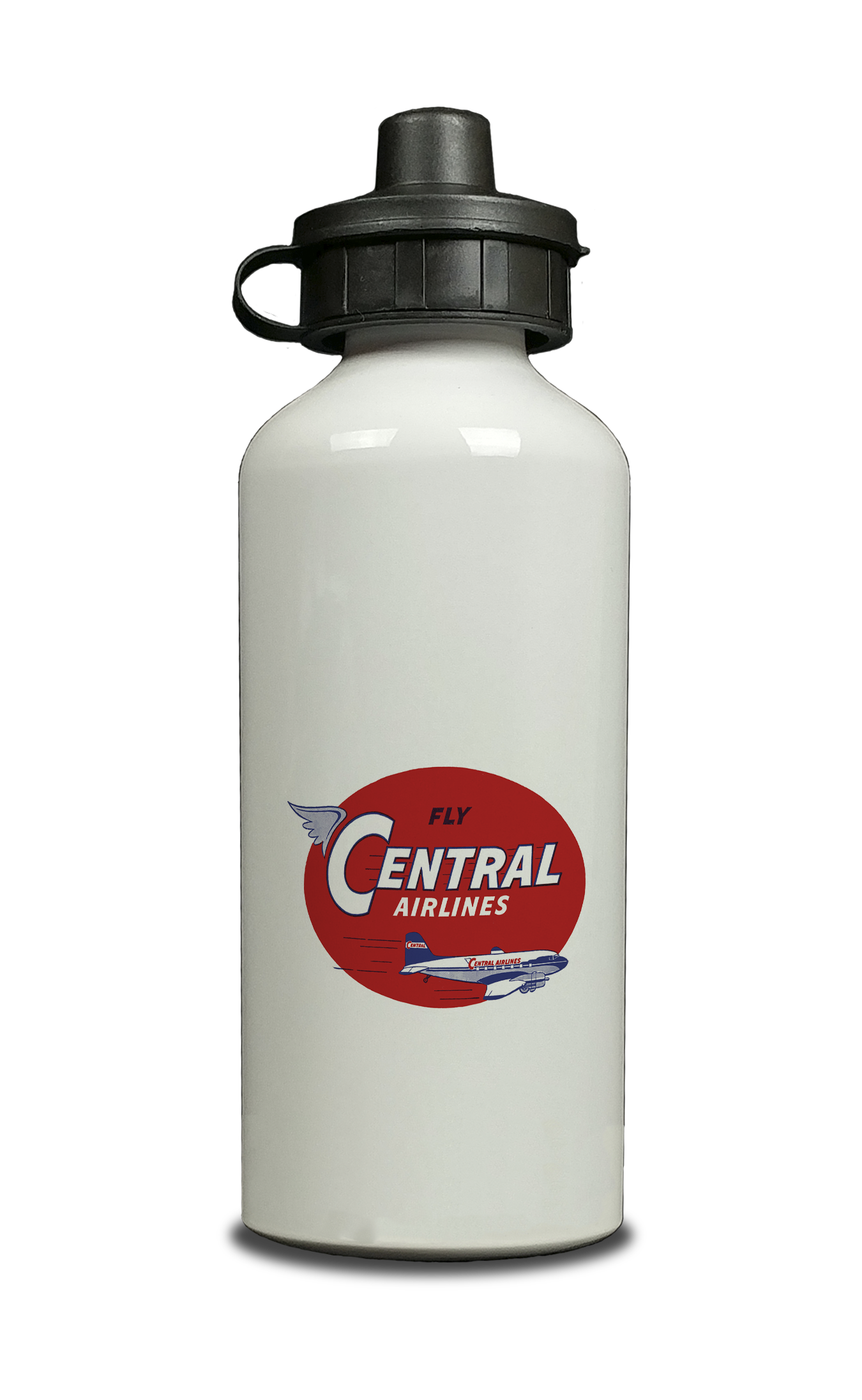 Central Airlines 1950's Vintage Aluminum Water Bottle