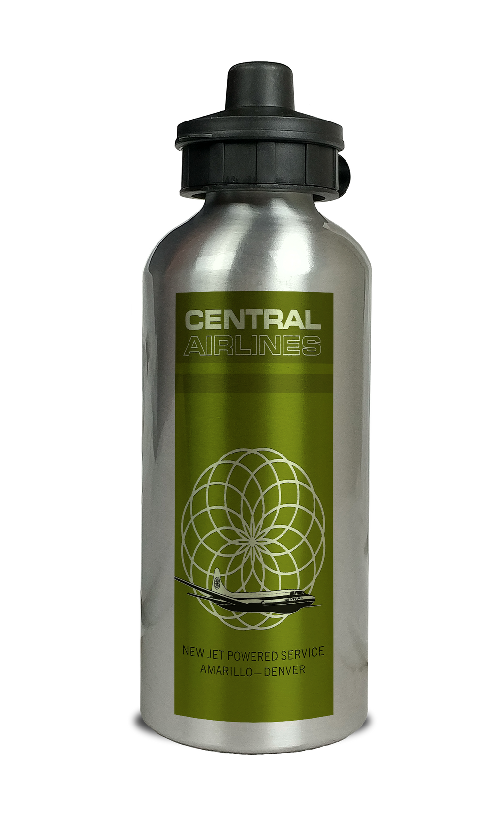 Central Airlines Amarillo-Denver Aluminum Water Bottle