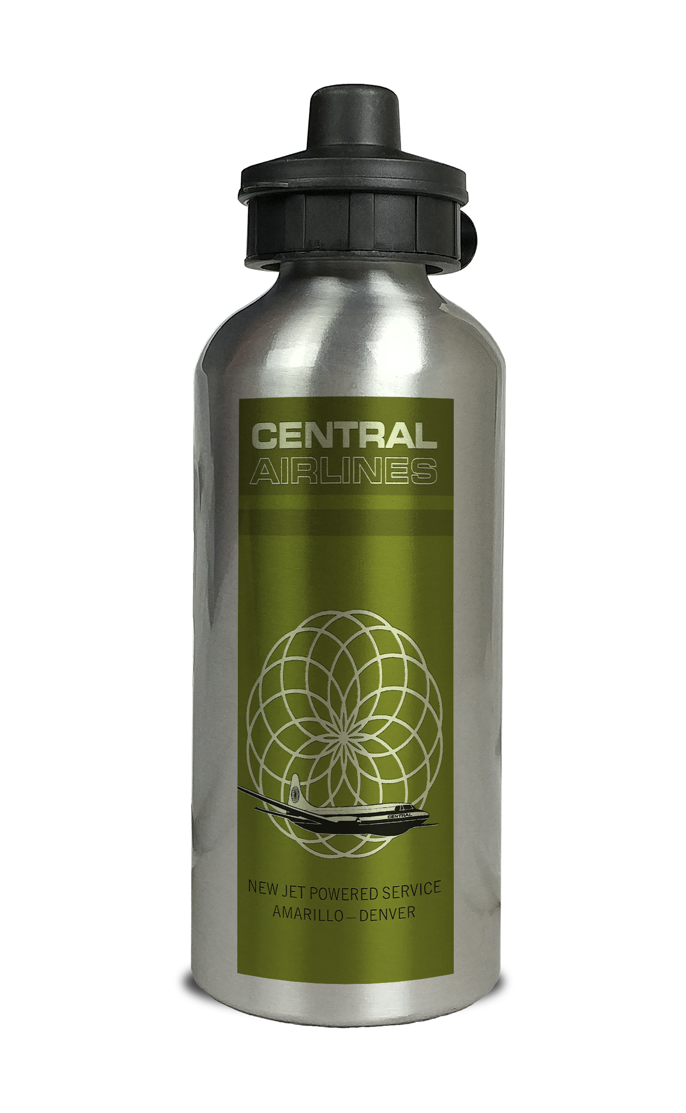 Central Airlines Amarillo-Denver Aluminum Water Bottle