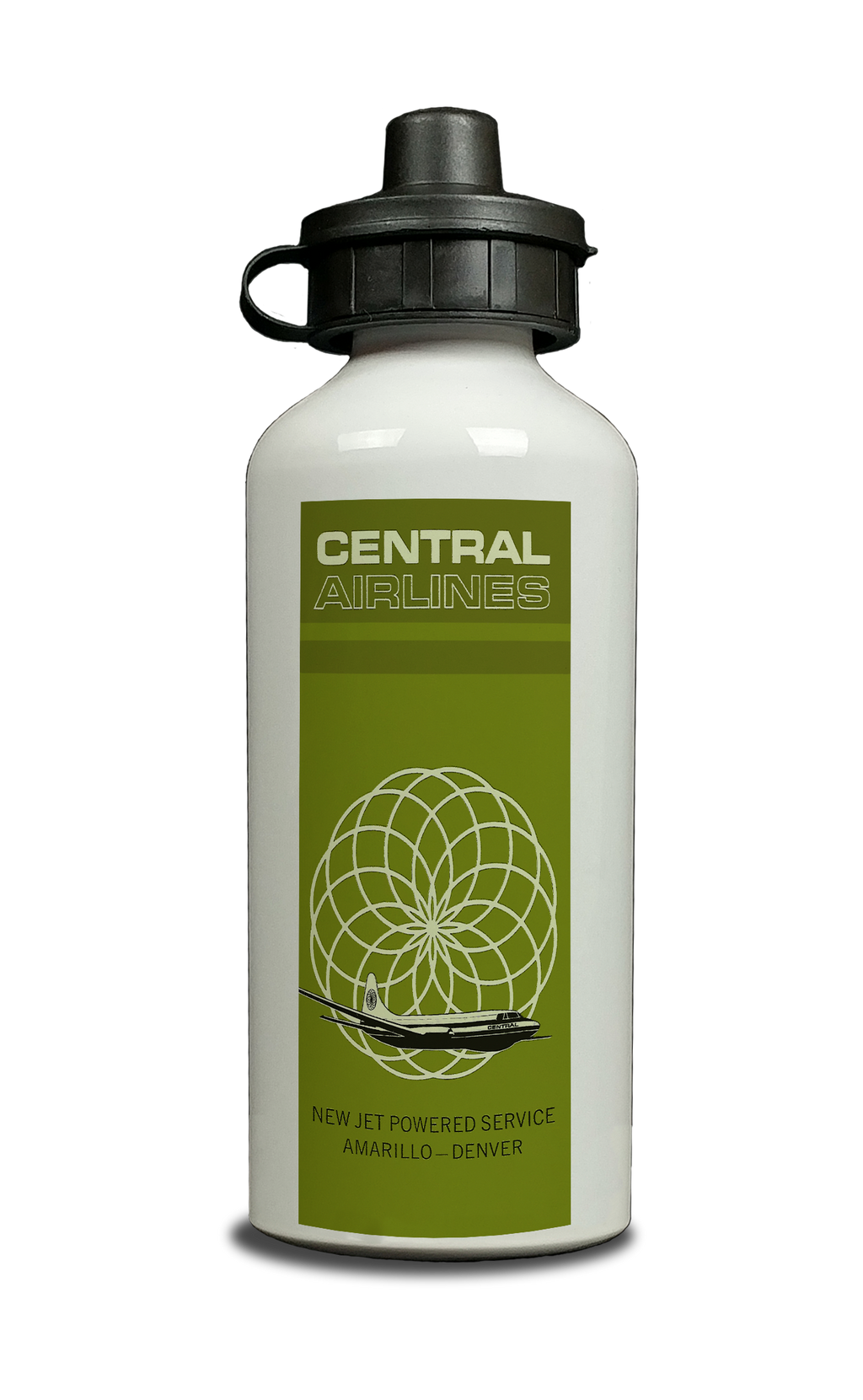 Central Airlines Amarillo-Denver Aluminum Water Bottle