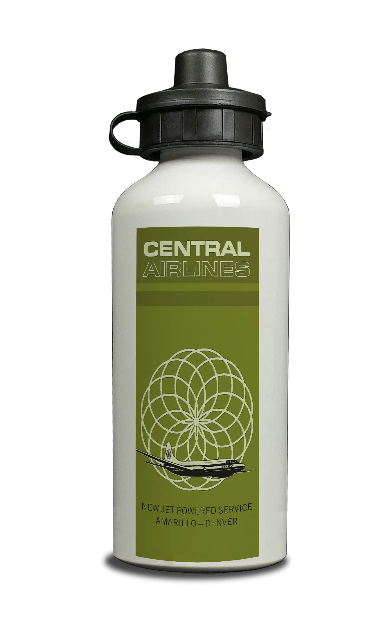 Central Airlines Amarillo-Denver Aluminum Water Bottle