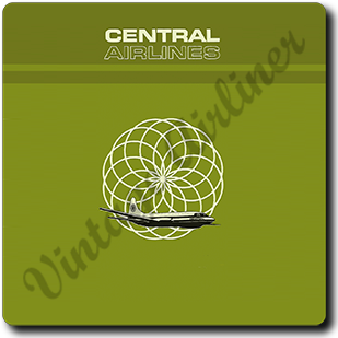 Central Airlines Amarillo-Denver Square Sandstone Coaster
