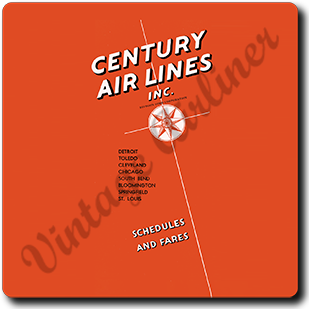 Century Airlines Logo Square Sandstone Coaster
