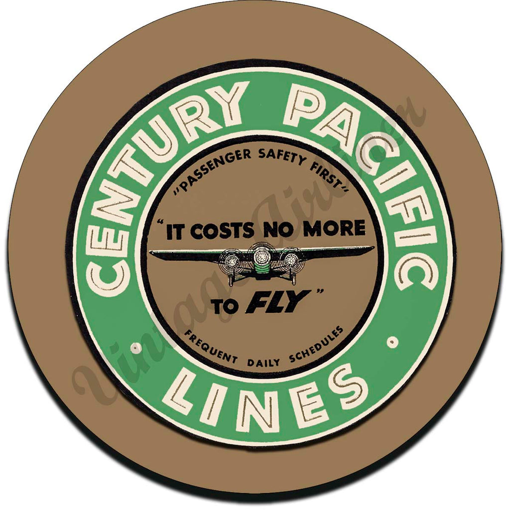 Century Pacific Airlines Sandstone Coaster