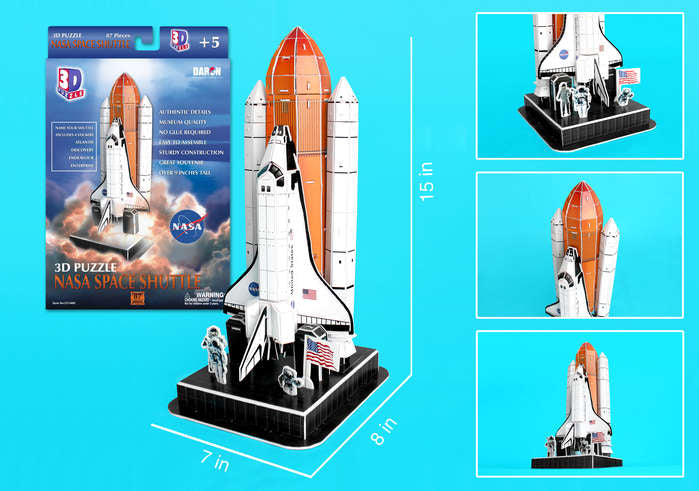 Space Shuttle 3D Puzzle On Launch Pad 87 Pieces