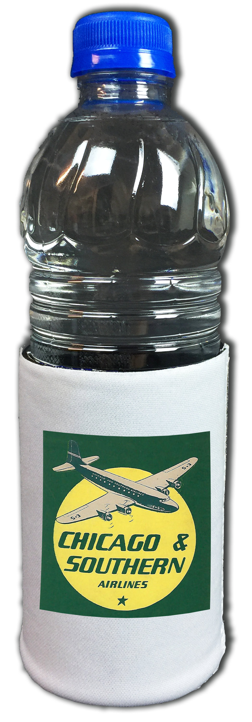 Chicago & Southern Airlines 1940's Timetable Bag Sticker Beverage Wrap