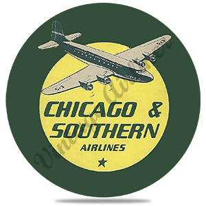 Chicago & Southern Airlines 1940's Timetable Round Sandstone Coaster