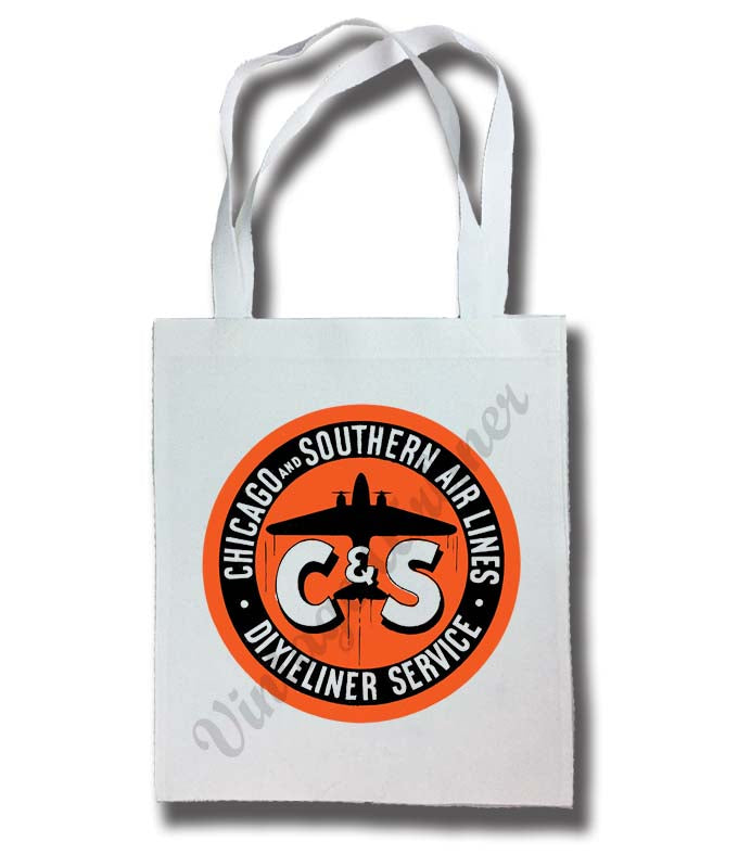 Chicago & Southern Air Lines Vintage 1940's Tote Bag