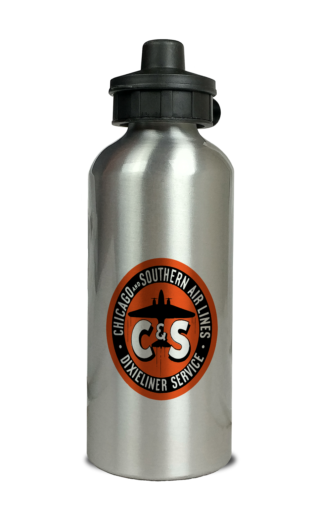 Chicago & Southern Air Lines Vintage 1940's Aluminum Water Bottle