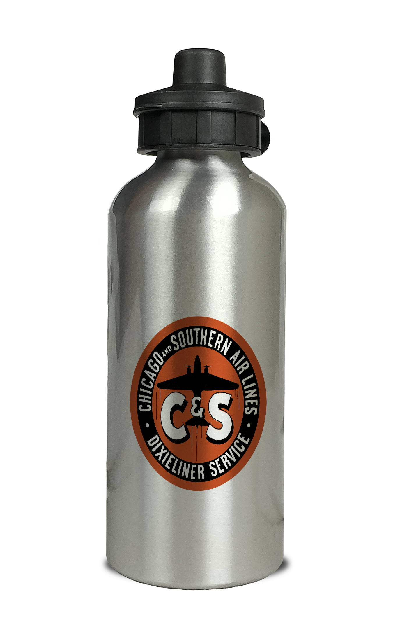 Chicago & Southern Air Lines Vintage 1940's Aluminum Water Bottle