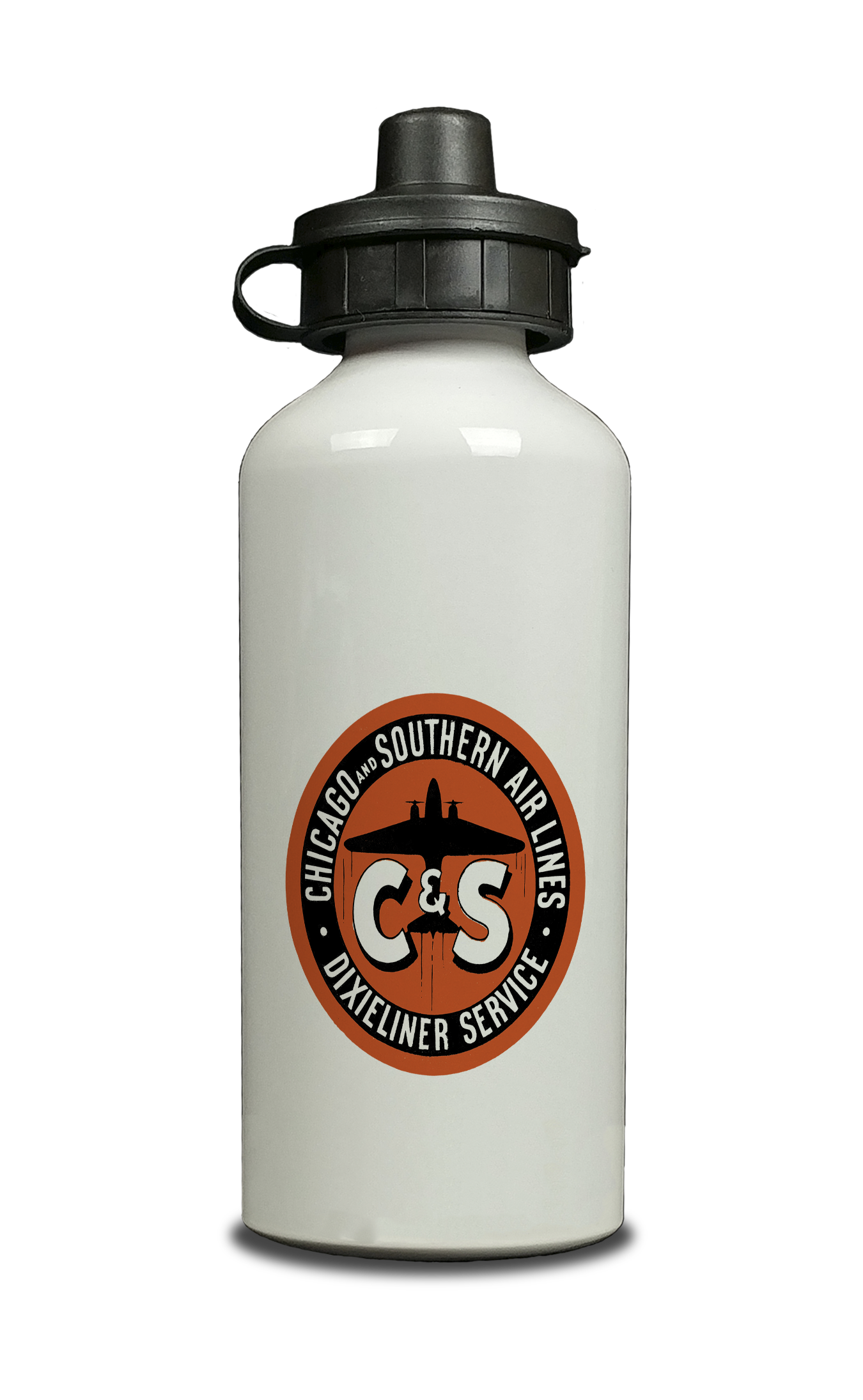 Chicago & Southern Air Lines Vintage 1940's Aluminum Water Bottle
