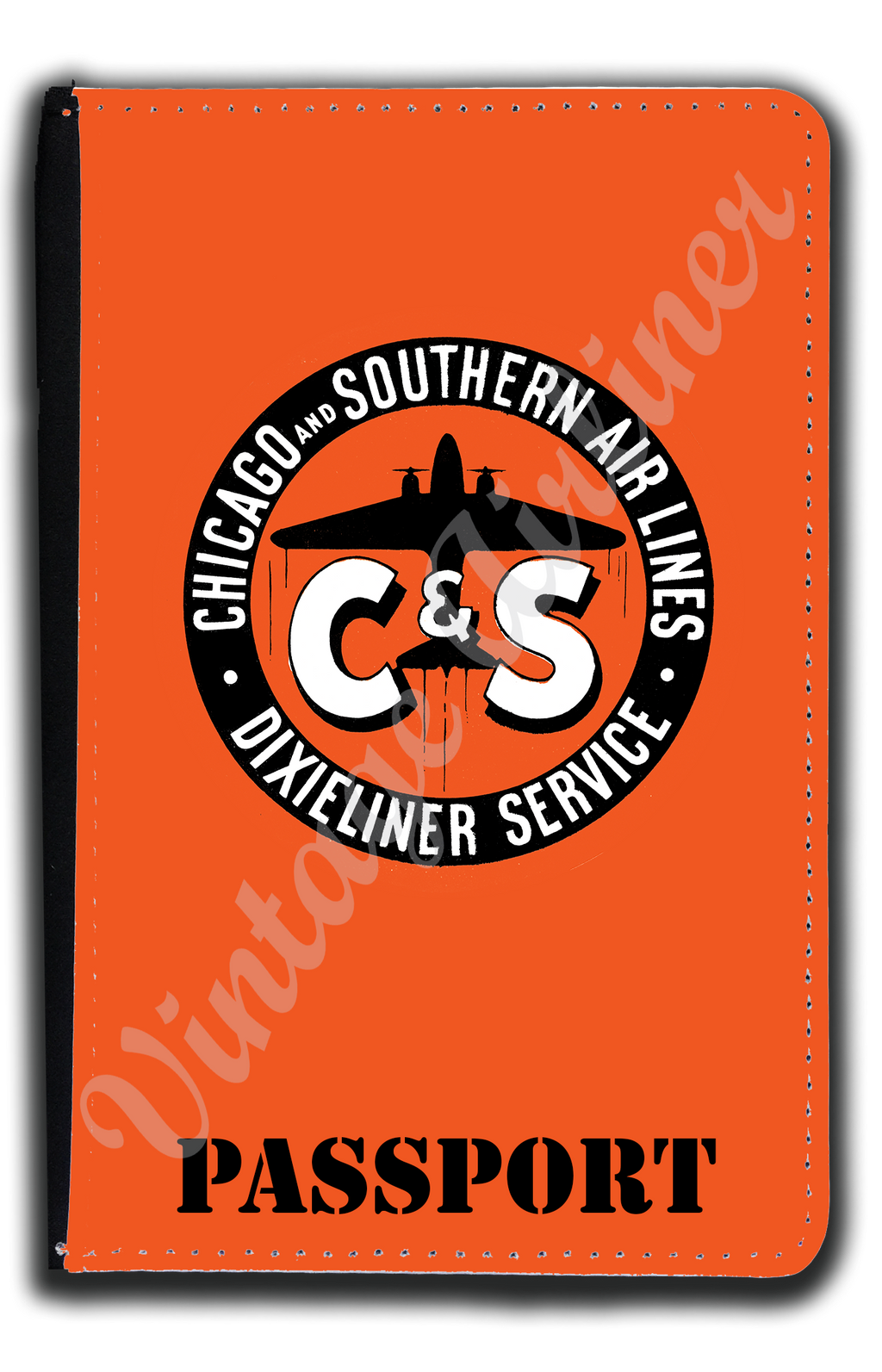 Chicago & Southern Air Lines 1940's Bag Sticker Passport Case