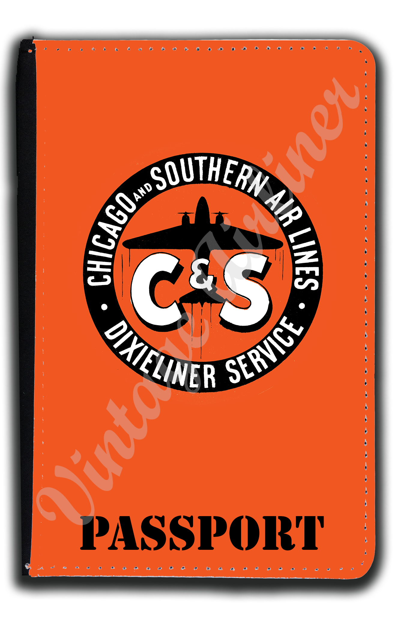 Chicago & Southern Air Lines 1940's Bag Sticker Passport Case