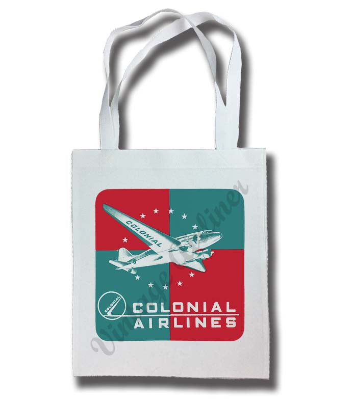 Colonial Airlines Vintage 1940's Tote Bag