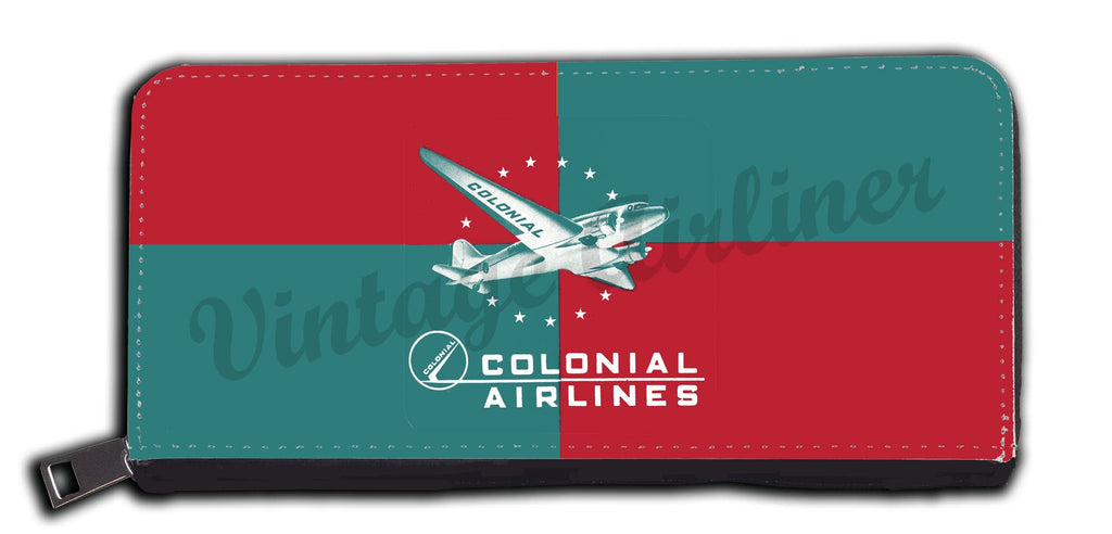 Colonial Airlines Vintage 1940's Bag Sticker Wallet