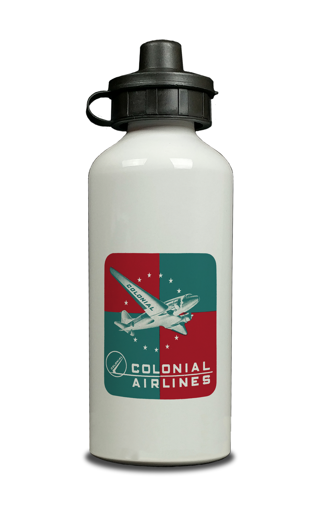 Colonial Airlines Vintage 1940's Aluminum Water Bottle