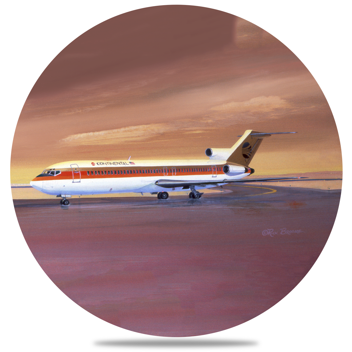 Continental 727 Round Sandstone Coaster by Rick Broome
