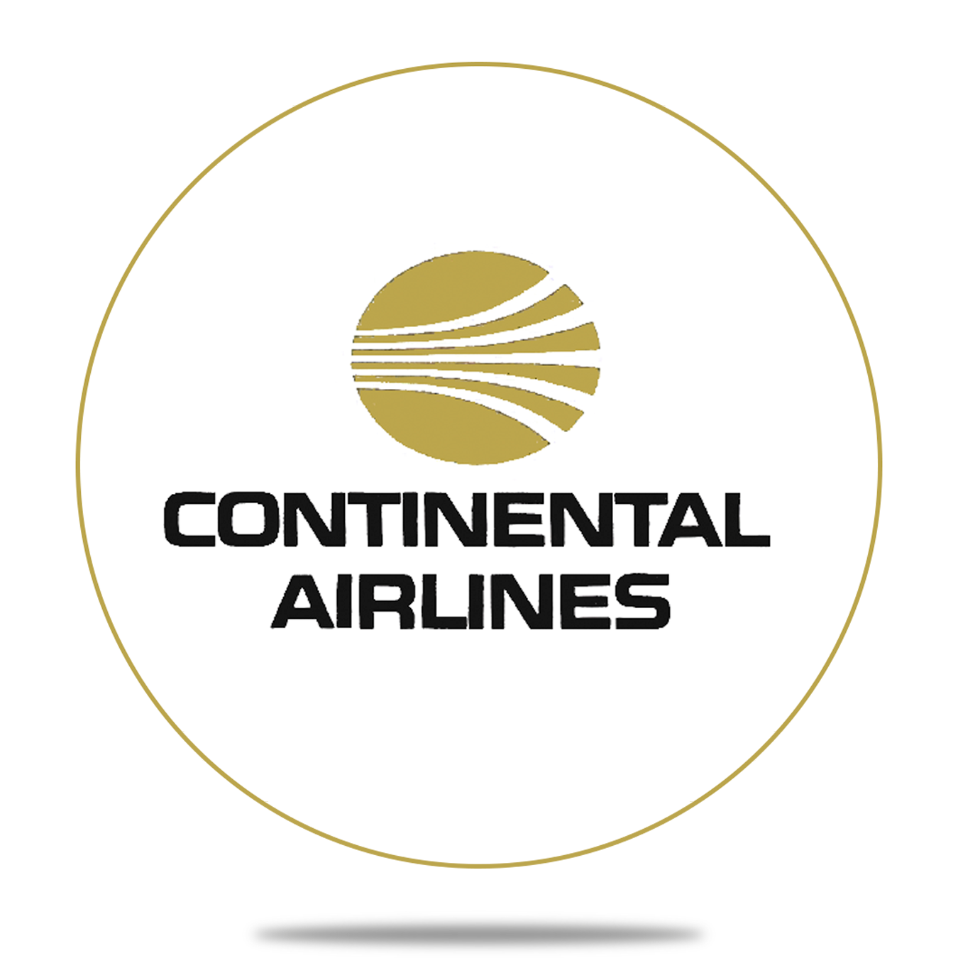 Continental Airlines 1970's Logo Round Sandstone Coaster