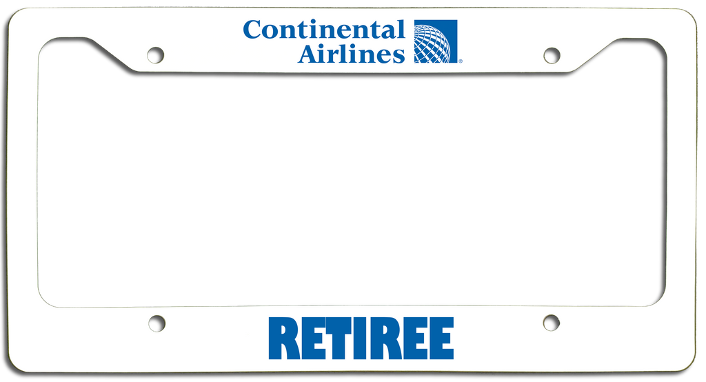 Continental Airlines Retiree - License Plate Frame - Last Logo Globe Version