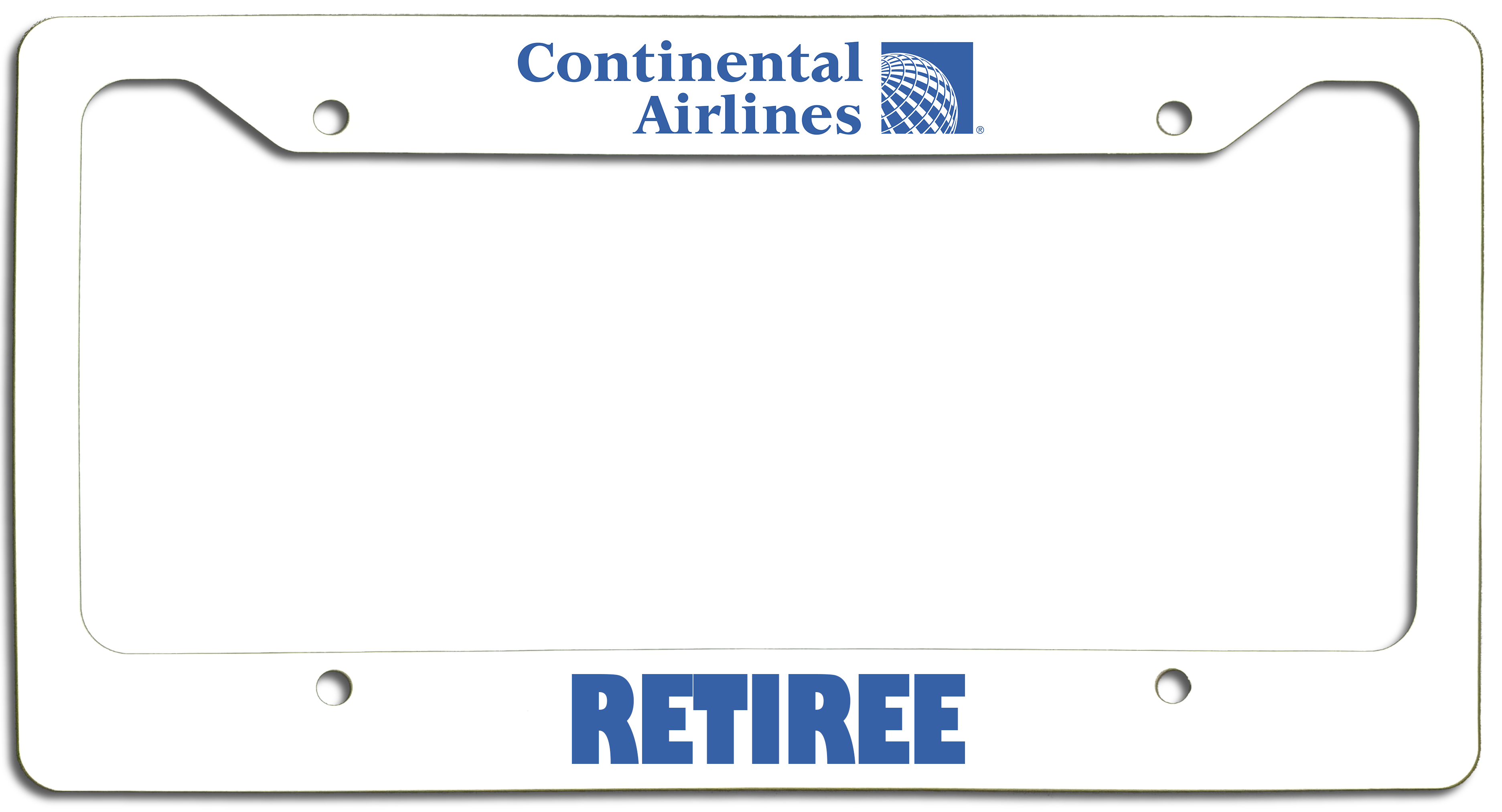 Continental Airlines Retiree - License Plate Frame - Last Logo Globe Version