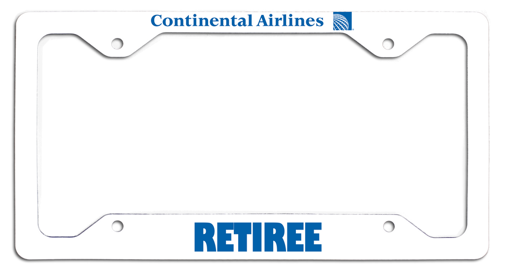 Continental Airlines Retiree - License Plate Frame - Last Logo Globe Version