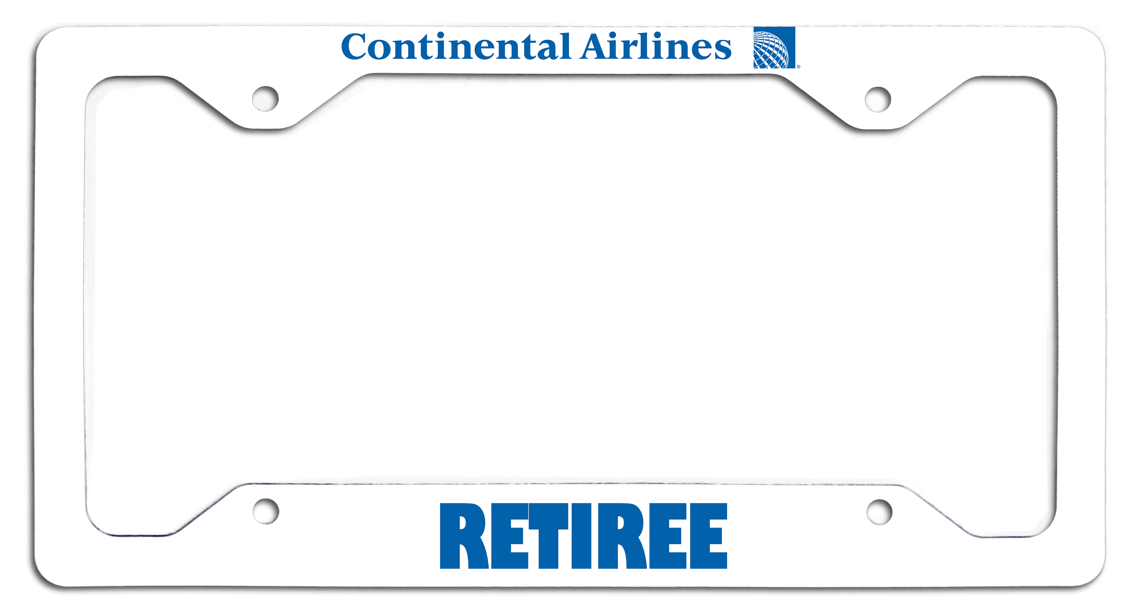 Continental Airlines Retiree - License Plate Frame - Last Logo Globe Version