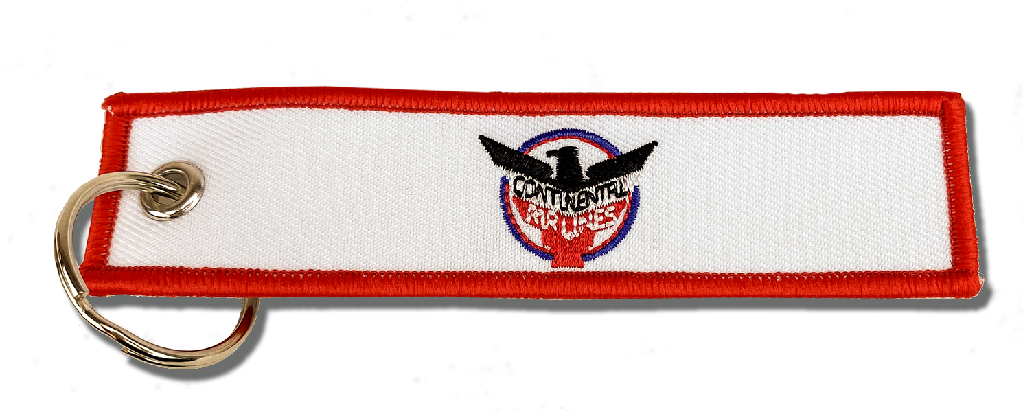 Embroidered Continental Airlines Retro Logo Key Tag