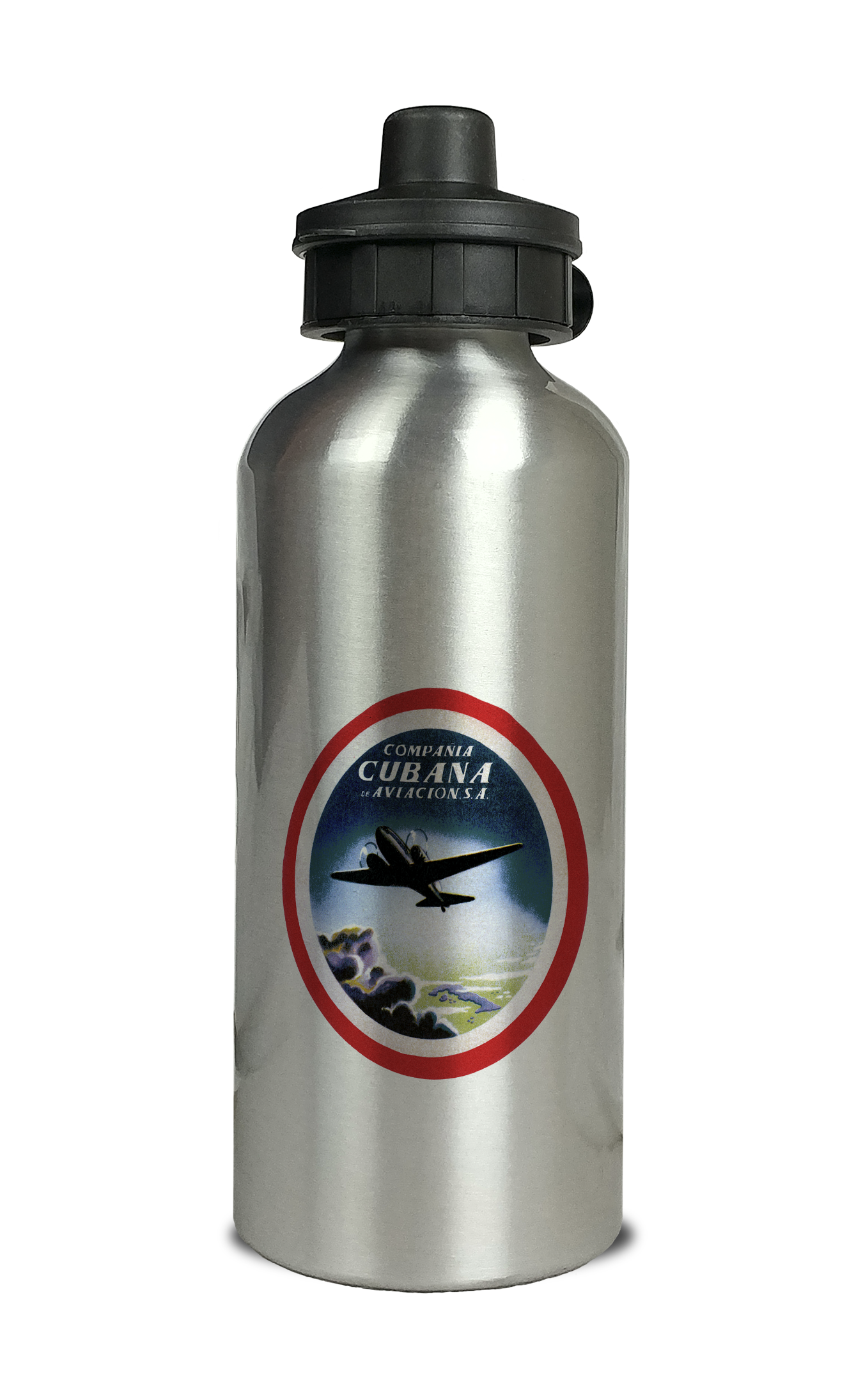 Cubana Airlines 1930's Vintage Aluminum Water Bottle