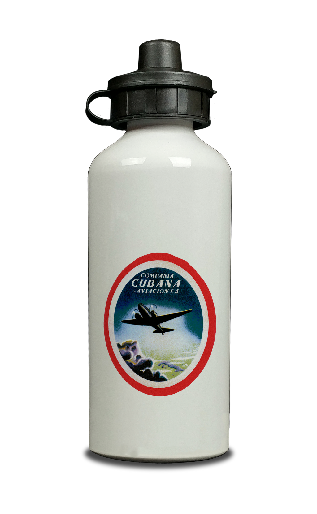 Cubana Airlines 1930's Vintage Aluminum Water Bottle