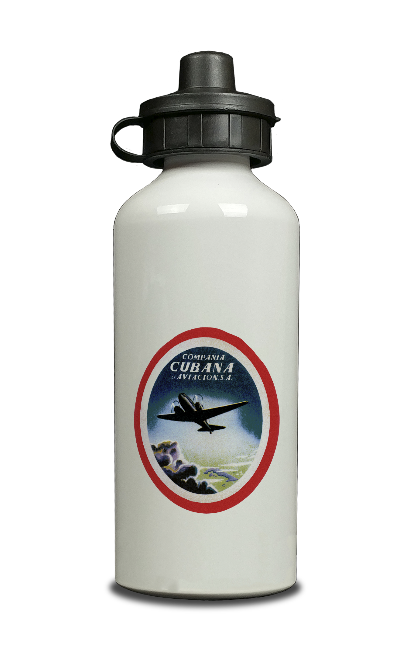 Cubana Airlines 1930's Vintage Aluminum Water Bottle