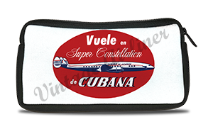 Cubana Airlines 1950's Vintage Bag Sticker Travel Pouch
